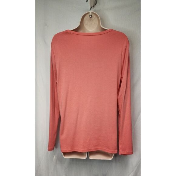 Talbots Round Neck Long Sleeve Pink Sweater Blouse Size LP - Picture 4 of 5